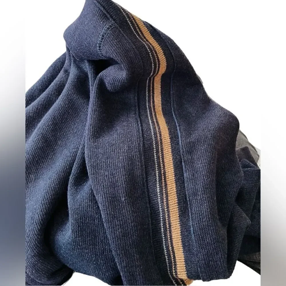 Banana Republic 100% cotton navy blue full zip front sweater size XL.